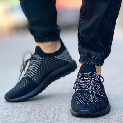 Мъжки олекотени маратонки в черен цвят - Brian - Black