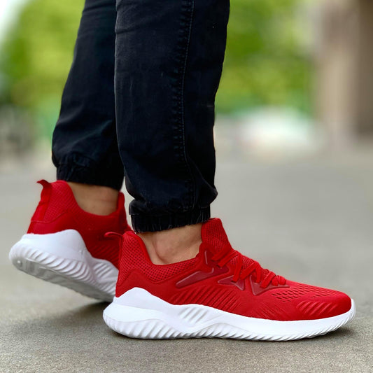 Мъжки олекотени маратонки в червен цвят - Nick - Red