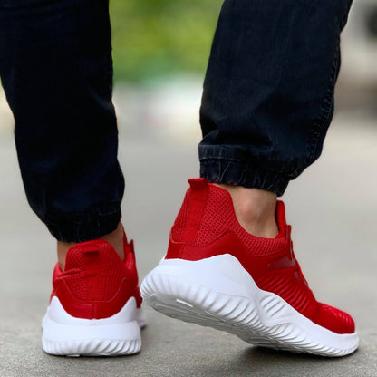 Мъжки олекотени маратонки в червен цвят - Nick - Red