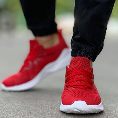 Мъжки олекотени маратонки в червен цвят - Nick - Red