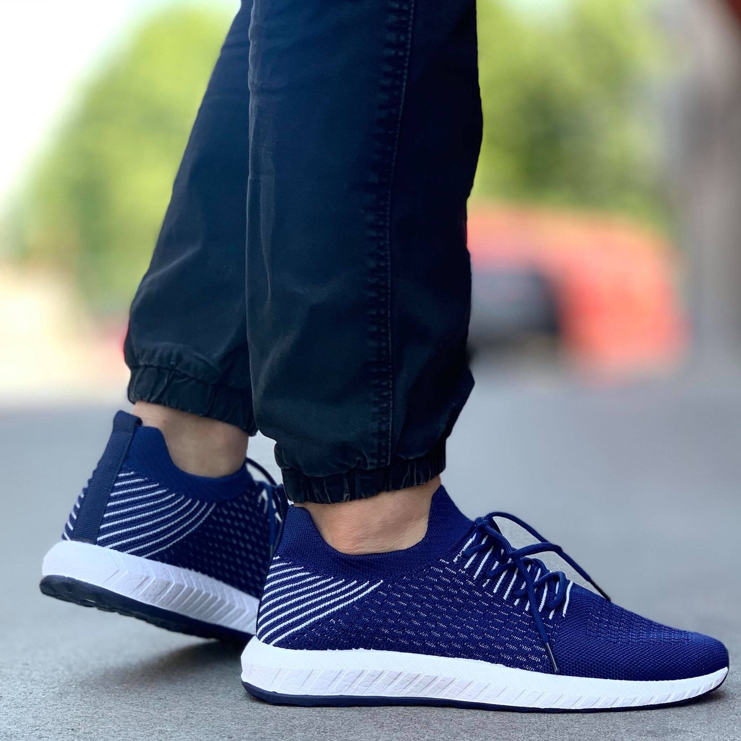 Мъжки олекотени маратонки в син цвят - Brian -  Blue