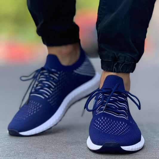 Мъжки олекотени маратонки в син цвят - Brian -  Blue