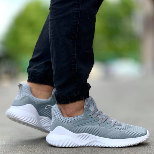 Мъжки олекотени маратонки в сив цвят - Nick - Grey