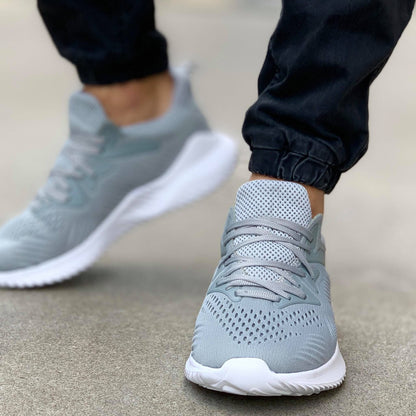 Мъжки олекотени маратонки в сив цвят - Nick - Grey