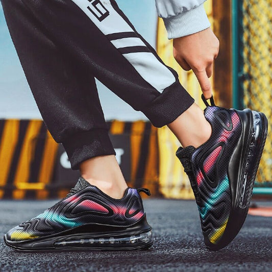 Мъжки шарени маратонки с камера - James -  Black - Colorful