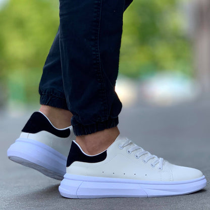 Мъжки спортни кецове в бял цвят - Mick - Black