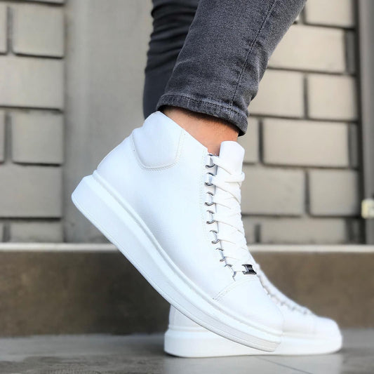 Мъжки високи бели кецове - Roberto - White