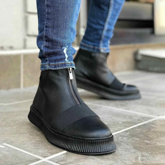 Мъжки високи черни кецове - Trent - Black