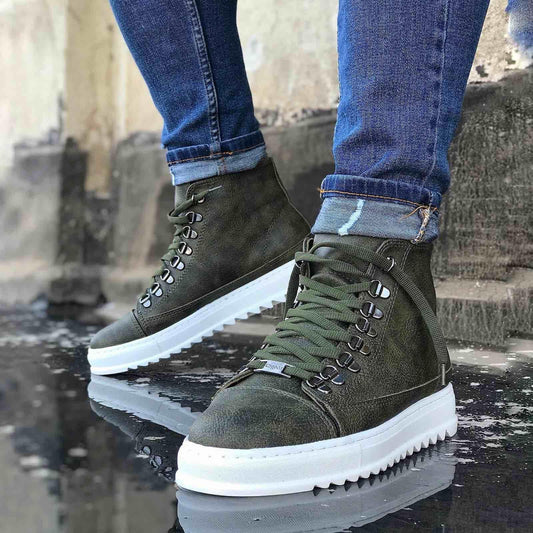 Мъжки високи зелени кецове - Frank - Green