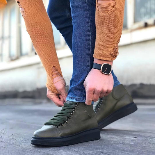 Мъжки високи зелени  кецове - Roberto - Green