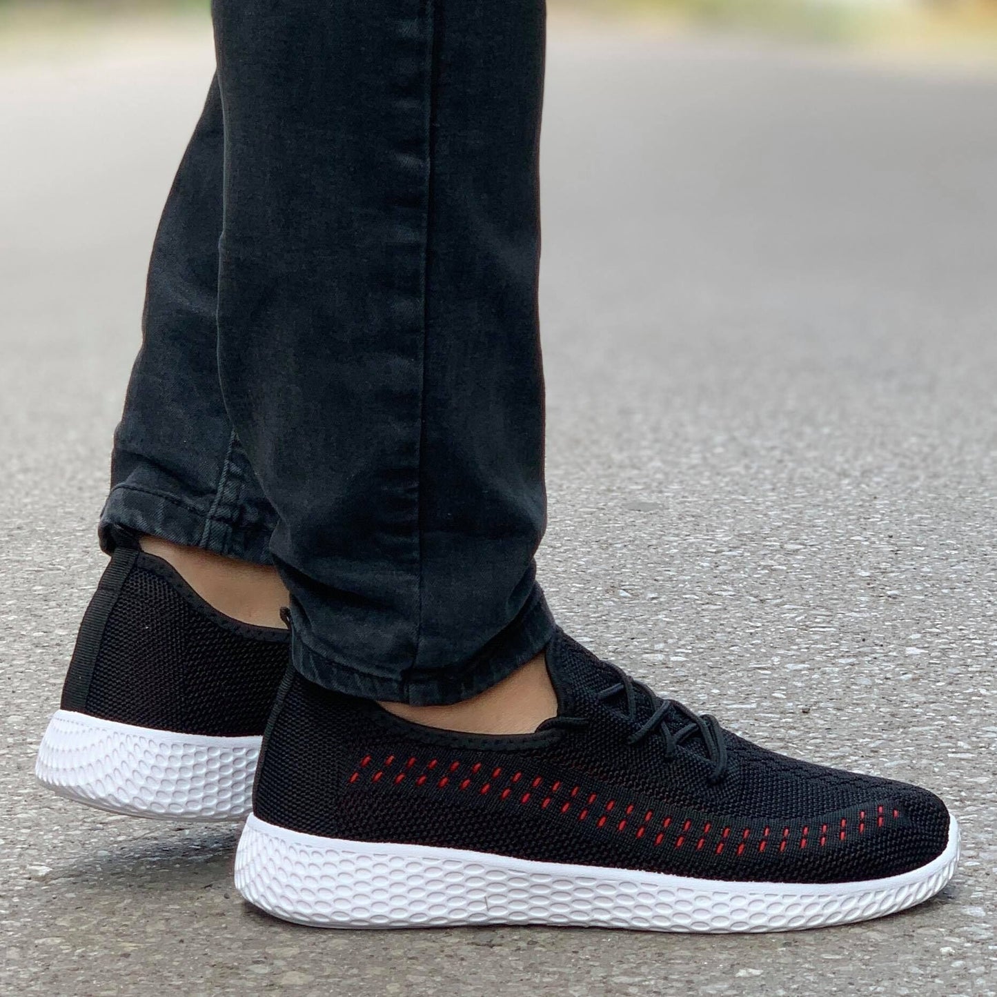 Олекотени мъжки маратонки Tiberio- Black