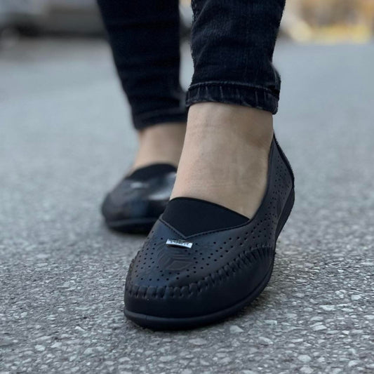 Ортопедични дамски черни еспадрили - Keri - Black