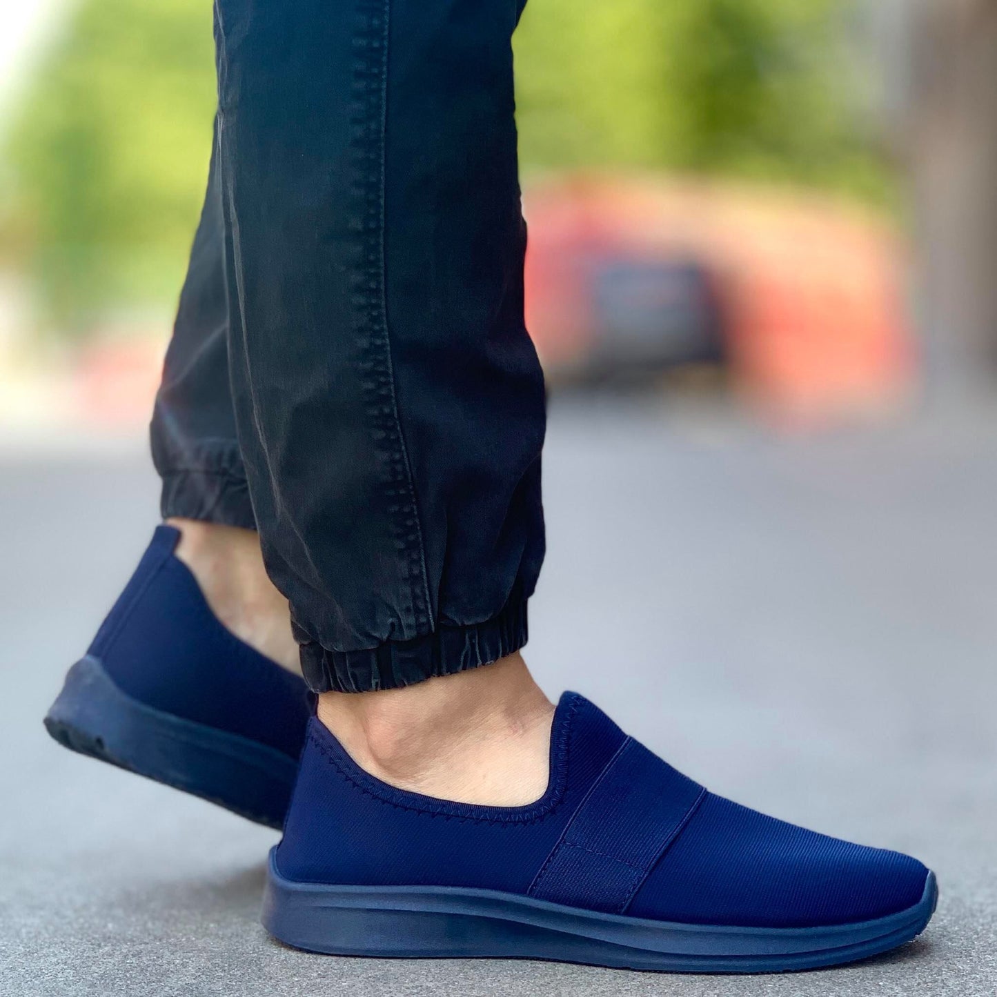 Спортни олекотени мъжки маратонки в син цвят - Aaron- Blue