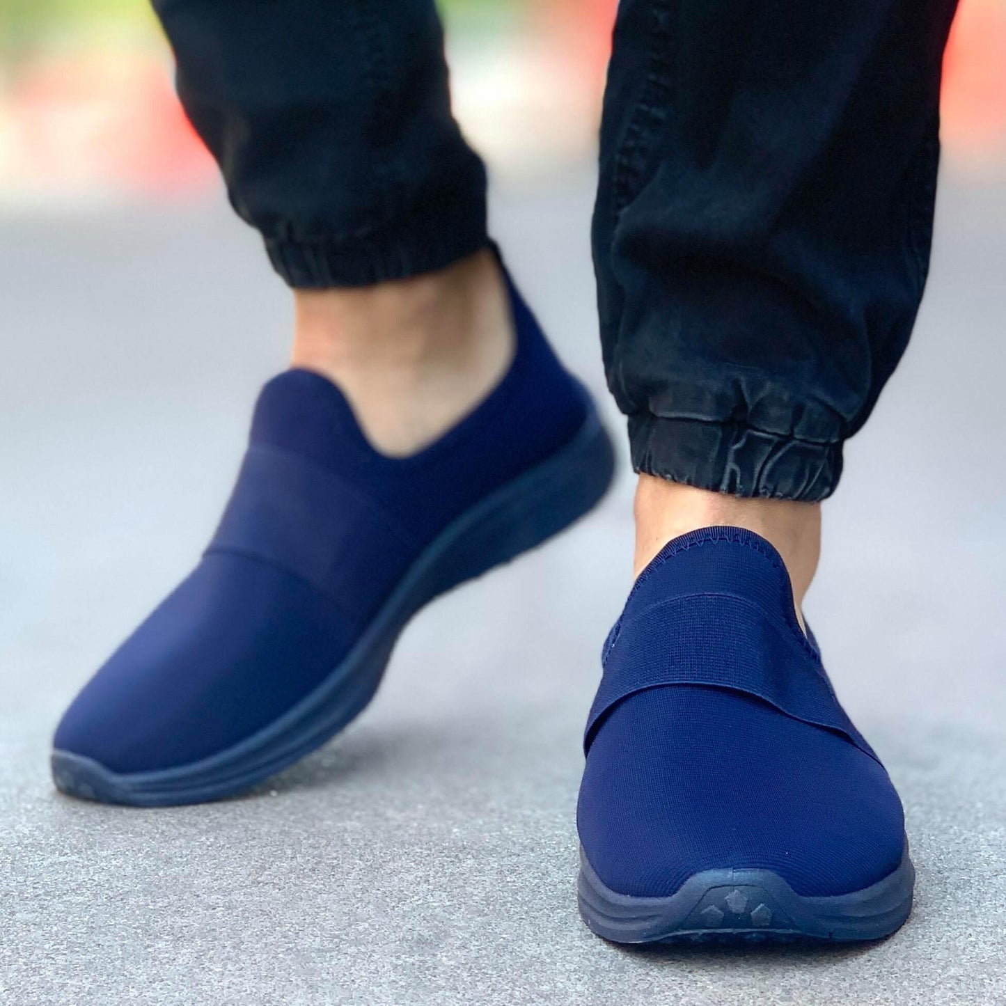 Спортни олекотени мъжки маратонки в син цвят - Aaron- Blue