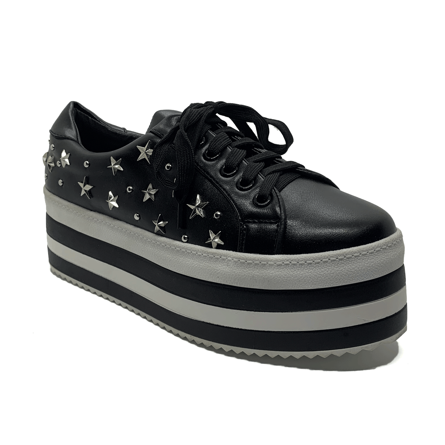 Спортни високи кецове със звезди - STARRS - Black